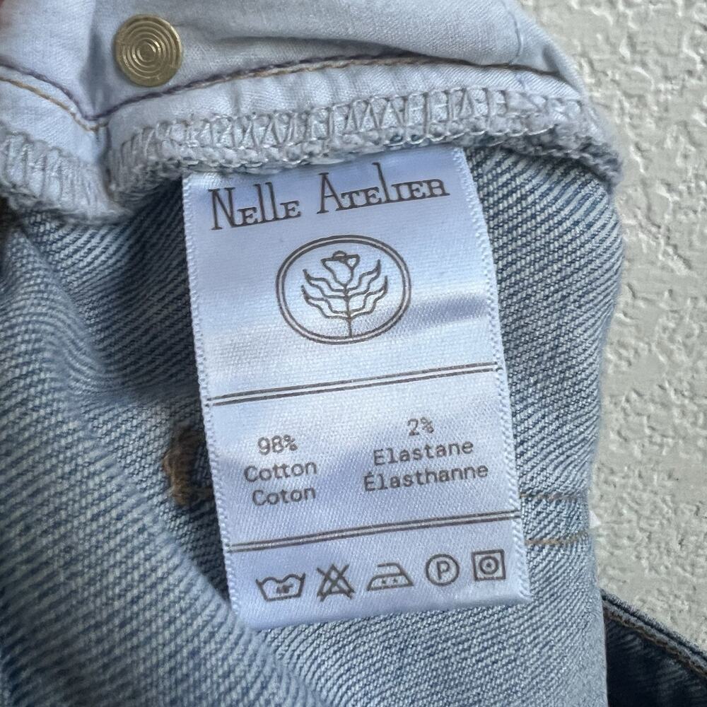 Nelle Atelier The Gabi Cropped Straight Light Wash Denim Jeans Sz 26 Hi Rise - Picture 8 of 9